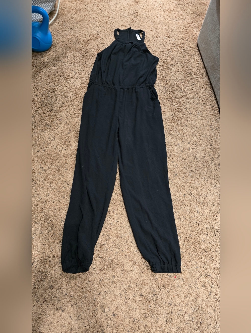 Marilyn Monroe Black Halter Elastic-Waist Jumpsuit